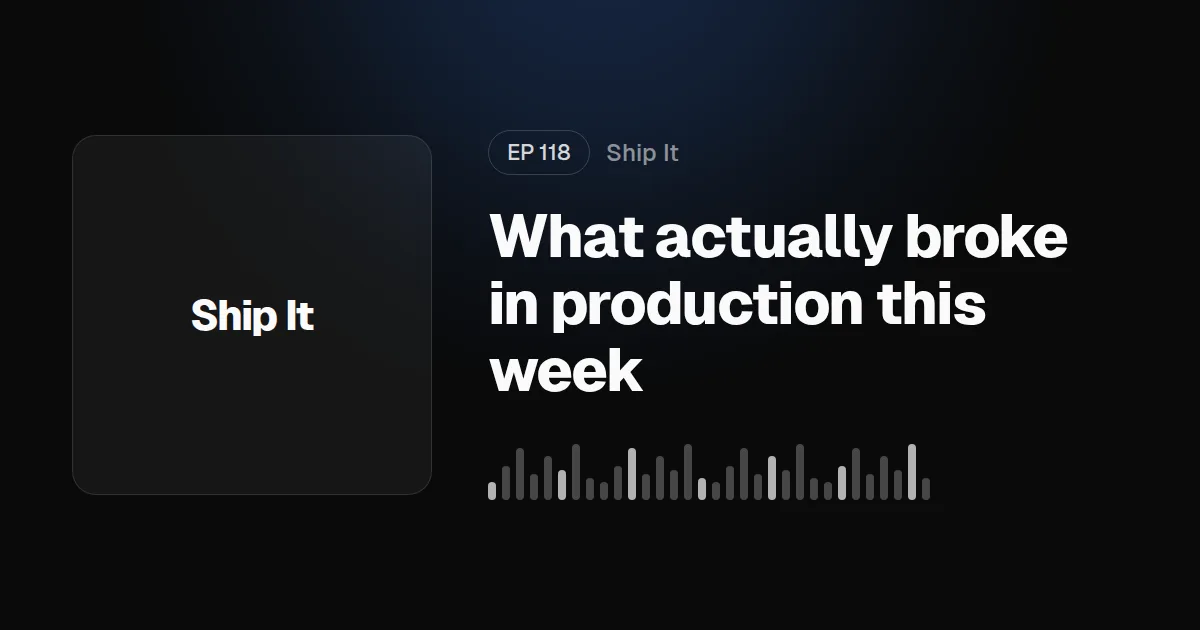 Podcast template rendered for a Nuxt episode page — show name, episode number and title