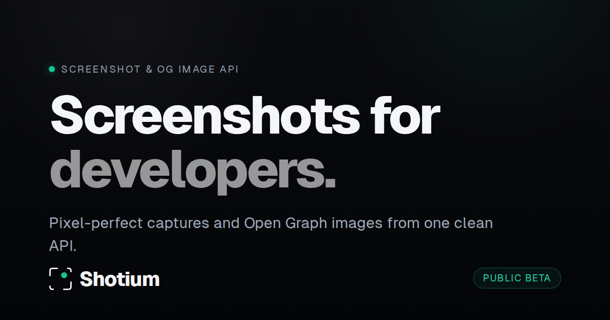 Launched my screenshot API last week. Some upvotes, a burst of visits, zero traction. What would you logo